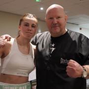 Trainer Graham Everett with Emma Dolan