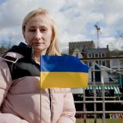 Ukrainian Natalia Scott pictured in Norwich the day after the Russian invasion of her country