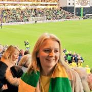 Liz Truss at Carrow Road prior to becoming prime minister