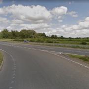 A female motorcyclist came off her bike on the A11 this morning