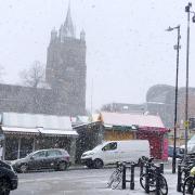 Snow falls in Norwich