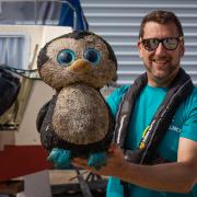 A giant penguin was among the items found during a clean-up of the River Yare between Brundall and Norwich