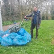 Green councillor Gary Champion after the spring clean of the Wensum at Anderson's Meadow