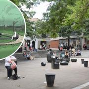 The Thomas Browne sculptures from Haymarket are being moved to their new home in Eaton Park