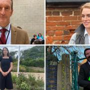 Four of the candidates standing in Norwich North, clockwise from top left: Nick Taylor, Charlotte Salomon, Ben Price and Alice Macdonald