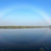 A fogbow appeared in the sky above the River Yare