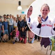 Sam Redgrave (inset) made a triumphant return to Norwich Rowing Club after her Olympic success