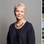 Karin Smyth (left) is the government's minister for health. Also pictured is senior coroner Jacqueline Lake, and the Norfolk and Norwich Hospital