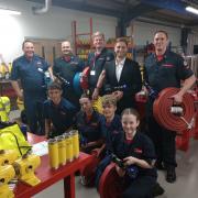 Norfolk fire cadets with their leaders and Jordon King, business development manager at Delta Fire