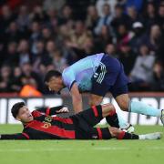 William Saliba was sent off after fouling Evanilson (Steven Paston/PA)