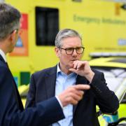 Prime Minister Sir Keir Starmer as he meets NHS staff during a visit to a Emergency Operations Centre (EOC), at London ambulance service dockside centre in London (Jaimi Joy/PA)