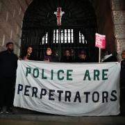 Friends and family of Chris Kaba demonstrate outside the Old Bailey after a police marksman who fatally shot Mr Kaba has been cleared of his murder (Jordan Pettitt/PA)