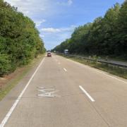 A section of the A11 was closed following a crash