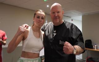 Trainer Graham Everett with Emma Dolan