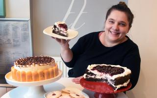 Magda Pawelec with some of her cakes and cookies at SweetTree Patisserie in Lakenham