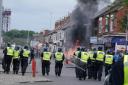 A second car burning in Middlesbrough as Riots took place across England (Picture credit: Owen Humphreys / PA)