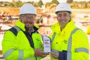 Award winner Tim Walsingham (left) with Abel Homes managing director Paul LeGrice