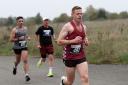 Mark Armstrong in action at the Remembrance Run at Debden Airfield, Saffron Walden