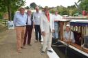 Timothy West with L Tim Coghlan and Montgomery Canal restoration team