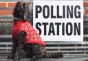 Milly Hartley in her best Christmas jumper outside New Buckenham Polling Station during the December 2019 election. Byline: Sonya Duncan