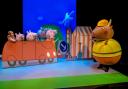 Characters from Peppa Pig's Best Day Ever live show meeting Mr Bull