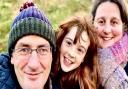 Andy Hornby with his daughter Lucy and wife Charlotte on his birthday in November 2020