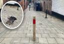 A controversial bollard has been reinstalled at Mountergate