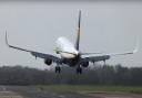 A Ryanair plane was forced to abort a landing at Norwich Airport due to storm winds