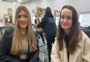 Mollie is making the cut in marketing with the support of Building Futures. Pictured: Mollie, left, and Megan at Norwich School of Hair and Beauty