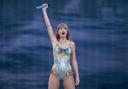 Taylor Swift performs on stage during her Eras Tour at the Murrayfield Stadium in Edinburgh