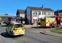 Emergency services at the scene of the fire in Hellesdon