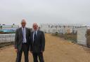 Cllrs Fran Whymark (left) and Martin Murrell (right) outside the Rackheath Medical Centre