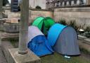 Tents have been picthed in Memorial Gardens ahead of Remembrance Sunday