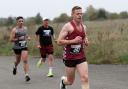 Mark Armstrong in action at the Remembrance Run at Debden Airfield, Saffron Walden