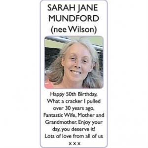 SARAH JANE (nee Wilson) MUNDFORD