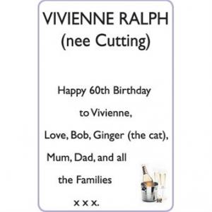 VIVIENNE (nee Cutting) RALPH