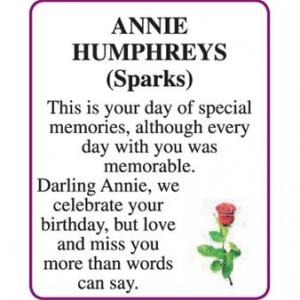 ANNIE HUMPHREYS