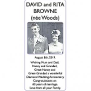 DAVID and RITA (nee Woods) BROWNE