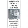 GEORGE and PATRICIA (nee Hogg) LEEDER