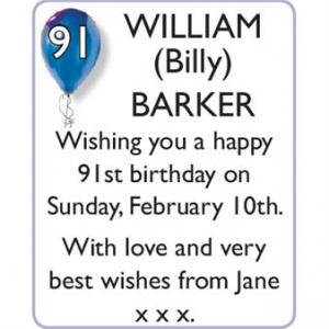 WILLIAM (Billy) BARKER