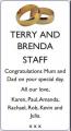 TERRY AND BRENDA STAFF