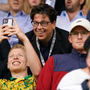 Comedian Michael McIntyre in the stands at Carrow Road