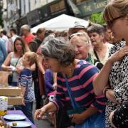 Shoppers at the Norwich Lanes Fayre in 2022