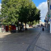 Gentleman's Walk in Norwich empty for the Queen's funeral