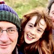 Andy Hornby with his daughter Lucy and wife Charlotte on his birthday in November 2020