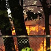 The fire saw an outbuilding at the former Hethersett Woodside Primary and Nursery School become engulfed in flames