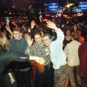 Partygoers dancing the night away in Norwich in 1993