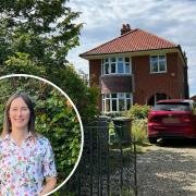 A 1930s home in Brundall will be demolished and five new homes built in the meadow behind, despite backlash from locals. Inset: Councillor Eleanor Laming