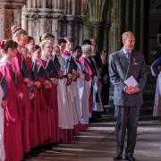 The Duke of Edinburgh took a backstage tour of Norwich Cathedral’s pipe organ (Image: Jason Bye)