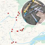 Lewis Golland (inset) has mapped out all of the drug needle hotspots around Norwich